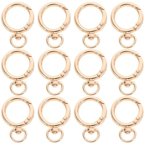 Tofficu 12stücke Rauer Karabinerhaken Gold Runder Federkarabiner Mit O-ring Für Schlüsselanhänger Taschen Gürtel Accessoires Diy Projekt Zubehör