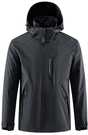 SRZYMJ Mantel Herren Lang Jacke Winter Leicht Übergangsjacke Outdoorjacke 3 In 1 Softshelljacke Steppweste Schwarz Leicht Funktionsjacke Parka Wintermantel Lang Warm Sportjacke Freizeitjacke