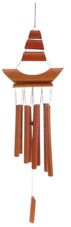 BESPORTBLE Windspiel Anhänger Aus Natürlichem Hängekunst Für Balkon Und Garten Glocken-Design Für Innen- Und Außendekoration Natürliches Material