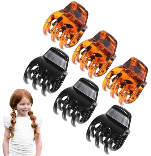 Pinzas Para el Pelo Mediana, Garra para Cabello Grueso y Fino, Mujer (Marrón, Negro)