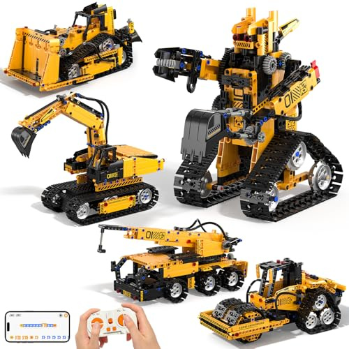 Technic Roboter Bauspielzeug Bausatz ab 8+, 5-IN-1 RC Roboter und Auto | 535PCS, Ferngesteuert und App Robot Bausatz Kinder, RC Programmierbar Teenager Spielzeug Geschenk ab 8-15 Jahre Jungen