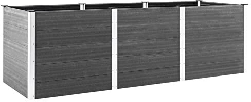 Snsowed Hochbeet Grau 300x50x91 cm WPC, Palettenrahmen, Hochteich, Gemüsebeet, Kräuterregal Balkon, Blumenbeet, Kräuterspirale, Tomatenbeet, Pflanzhochbeet - 318100