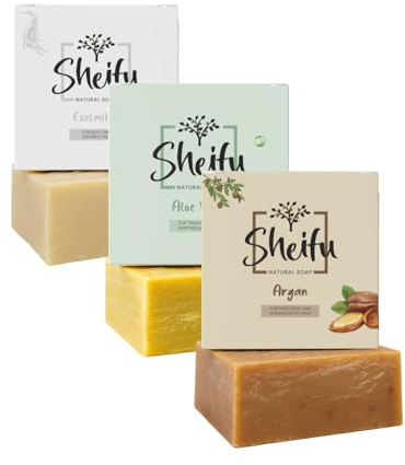 Sheifu Sensible Haut Naturseifen Set 3er Pack – Vegane Duschseife Für Alle Hauttypen, Feste Gesichts- & Handseife Für Unreine Haut, Palmölfrei, Handgemacht, Nachhaltig