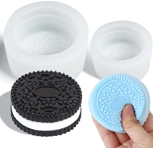WIKIMO 2 Stück Silikonformen Gießformen für Oreo-Kekse, Ultraweiche Epoxidharz Formen, Silikonformen für Squishy Bastel