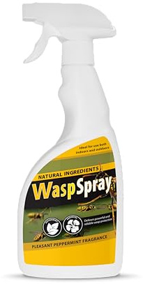 McKLords - Wasp Spray - 500ml - Natural Wasp Repellent with Peppermint & Geraniol - Outdoor Deterrent for Patios, Gardens, Doorways & Bins