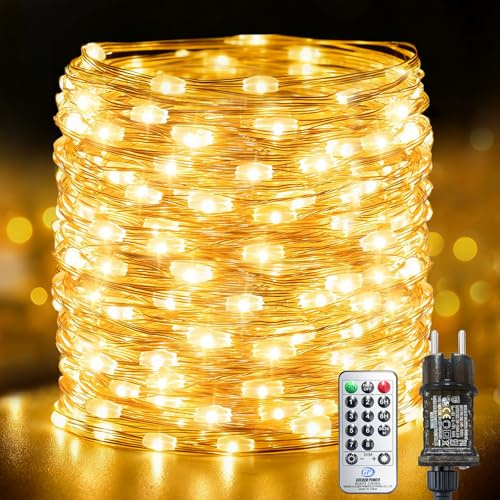 Bzavor 30M 300 LED Lichterkette Innen mit Stecker und Memory Funktion,Lichterketten Außen Strom aus Kupferdraht mit Timer 8 Modi,IP65 Wasserdicht für Weihnachten Zimmer Party Hochzeit Garten Deko