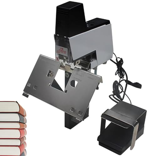 Grapadora eléctrica de sillín, automática, Resistente, de rápida ejecución con Pedal, Grosor Ajustable, 9 Niveles de Intensidad Ajustables, para Escuela, Oficina y Negocios.