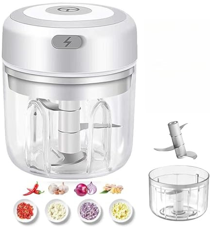 Electric Mini Food Processor,Mini Food Chopper Rechargeable Food Processor – 250ML Portable Cordless Vegetable Dicer, Electric Food Chopper for Nuts, Onion & Baby Food