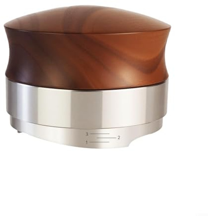 EXTRWORY Distributore di caffè e manomissione regolabile in altezza in acciaio inox 304 con manico in noce per portafiltro (58 mm)