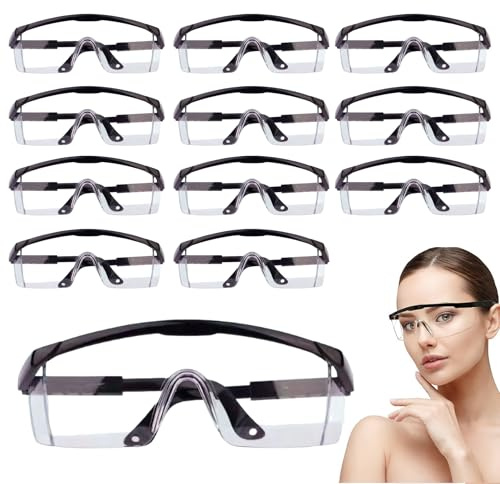 Hoadyush Schutzbrille für Brillenträger 12 Stück, Überbrille Antibeschlag