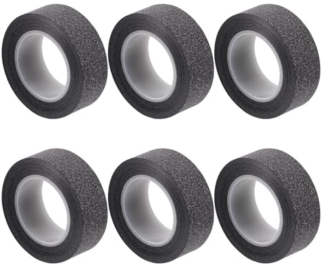 Healeved Schwarzes Bastelklebeband Glitzerpapier 6 Rollen À 10m Scrapbooking Selbstgemacht Geschenkverpackung für Bastler und Künstler