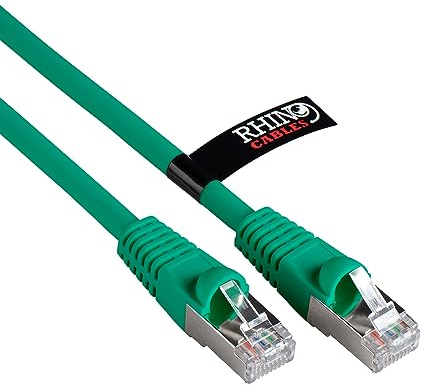 rhinocables CAT 6a Ethernet Cable | 10Gbps S/FT High-Speed & Large Bandwidth Data Transfer | Reliable LAN Network RJ45 Cable | Wi-Fi Broadband Cable for Seamless Gaming & Streaming (2m, Green)