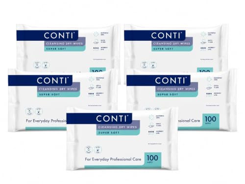 Synergy Conti Supersoft Large Dry Patient Cleansing Wipes (5 Packs of 100)