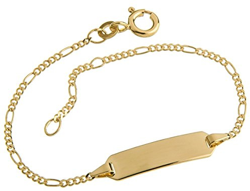 Silberketten Store Baby- / Kinder-Gravurarmband, 333 Gold, inkl. Gravur, Länge wählbar von 12-16cm