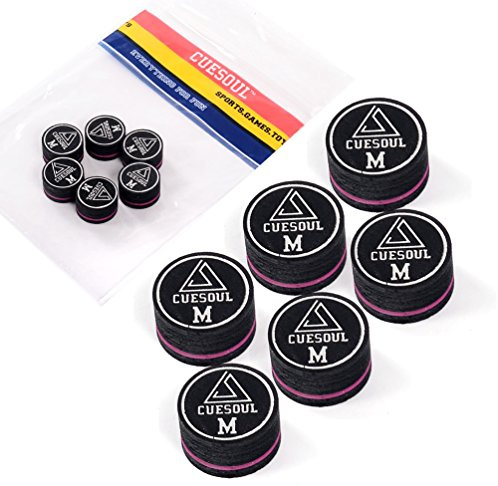 CUESOUL 6 Stück 9 Layer-14mm Pigskin Queue Spitzen für Billiard