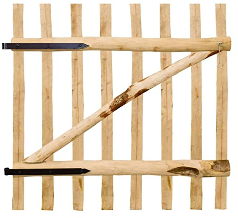 Portillon simple de clôture Bois de noisetier 100x100 cm