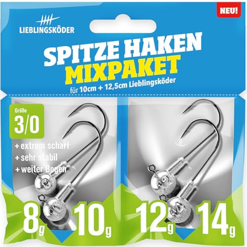Lieblingsköder Spitze Haken Gr. 1 Mixpaket - 4 Jigköpfe