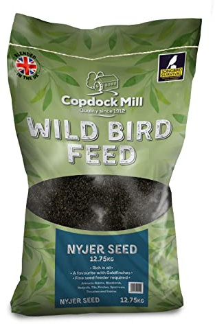 Copdock Mill Niger Seeds for Birds 12.5kg - High-Energy, Oil-Rich Niger Seed - 100% Natural Nutritional Feed - Wild Bird Seeds for Small Garden Birds