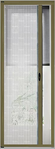 Zanzariera A Rullo Avvolgibile Scorrimento Orizzontale Profilo Regolabile Riducibile Telaio In Alluminio Universale Con Maniglie Per Finestra Porte Balconi colore Marrone (120 x 250 cm)