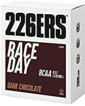 226ERS Race Day-BCAA, Barrita Energética Deportiva, Chocolate Negro 6 x 40g | carbohidratos con BCAA 8:1:1, sin gluten y sin lactosa, apta veganos, fácil de masticar, sin aceite de palma