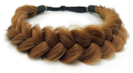 TOECWEGR Expansions, hårband, flätat, klassisk, tjock och bred, pläterad, bröllop, fluffiga flätor, peruk kvinnor, flicka, skönhetstillbehör (A30BY)