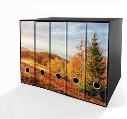 Set da 5 raccoglitori ad anelli - AUTUNNO (H31 cm con 2 anelli)