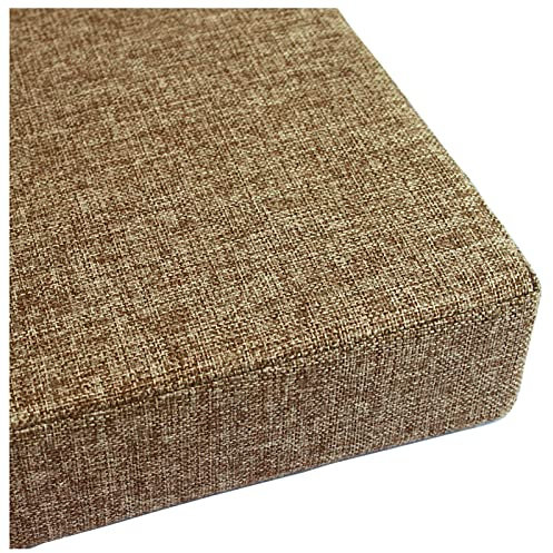 Bankauflage Sitzkissen Stuhlauflage Sitzpolster für Bank,Gartenschaukeln,Sitz,Garderobensitzbank Schuhbank mit Reißverschluss 10cm Gepolstert Bank Kissen 20 Farben 20 Größen-Braun 120x40x10cm(47x16x4i