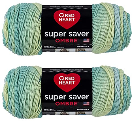 Red Heart Yarn, Acrylic, Seaside Ombre