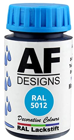 Alex Flittner Designs Paint Pen RAL 5012 Light Blue Semi-Matt 50 ml Wood Metal Furniture Bathroom Retouching Paint Repair Paint