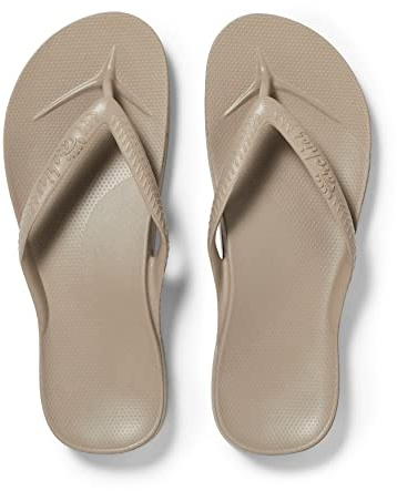 Archies Arch Support Flip Flops, Men & Women, Taupe, US Men's 8/Women's 9