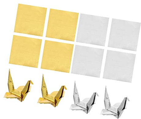 HAPINARY 200blätter Quadratisches Origami-papier Glänzend Mit Perlenbeschichtung Silber Und Gold Hochwertiges Faltpapier Für Diy Basteln Junge Mädchen Erwachsene Und Partydekoration