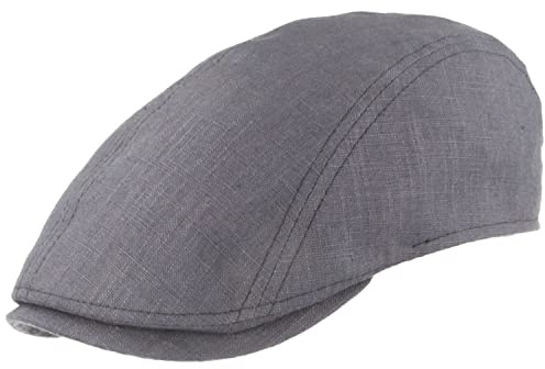 Breiter Casquette Plate pour Homme Béret Plate Visière en Lin avec Doublure Intérieure élégante en Coton