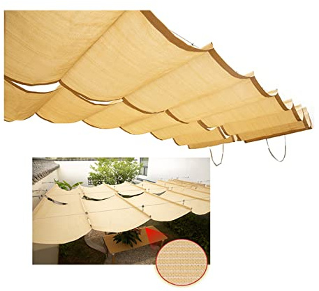 Vele Ombreggianti A Onda Retrattili，Anti-UV ， Aggiornamento tenda avvolgibile scorrevole con kit di montaggio ， for giardino portico patio terrazza ，Facile da installare ( Size : W1.7*L18m/W5.57*L59.0