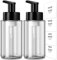 GMISUN Foaming Soap Dispenser, 300ml Foaming Hand Soap Dispenser, 2 Pack Glass Foam Dispenser for Bathroom & Kitchen, Clear Refillable Dispenser Pump Bottle with Waterproof Labels