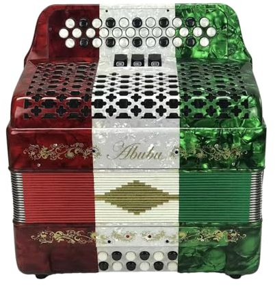 Abubu 34-Key Accordion 3412 FBE (Tricolor of Green, White, and Red)
