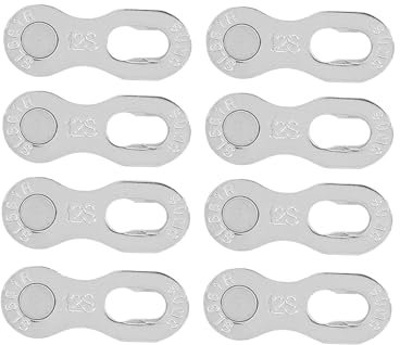 Yosoo Health Gear 12-Speed Bike Chain Quick Links, 4 Pairs Quick Release Chain Missing Links for Bicycle Chain Repair (Silver)