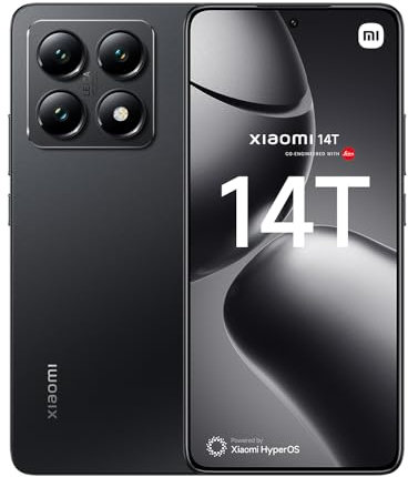 Xiaomi 14T, 5G Smartphone, 12+256GB Handy ohne Vertrag, 144Hz 6.67'' AI Display, Leica Kamera, MediaTek Dimensity 8300-Ultra, 5000mAh, 67W HyperCharge, Dual-SIM, Black