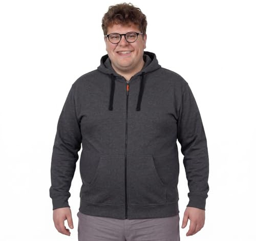 ADAMO Hooded jacket Large sizes up to 14XL, Size:6XL, Colour:Anthra Mottled