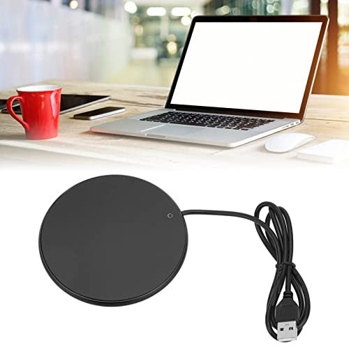LetCart Tassenwärmer Kaffeebecherwärmer, USB-Kerzenwärmer Platte, 55°C konstante Temperatur, 3 Stufen, kleines Licht Smart für Home Office Reisen, Schwarz