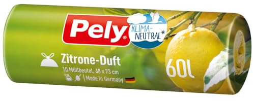Pely Zugbandbeutel 60L mit Zitronen Duft klimaneutralisiert 10 Stück