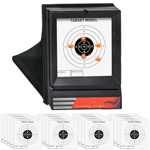 GBKDQQ Bola de captura de bolas, caja para diana, incluye objetivo de péndulo, atrapa bolas de metal Airsoft con 20 papeles objetivo, objetivo para airsoft
