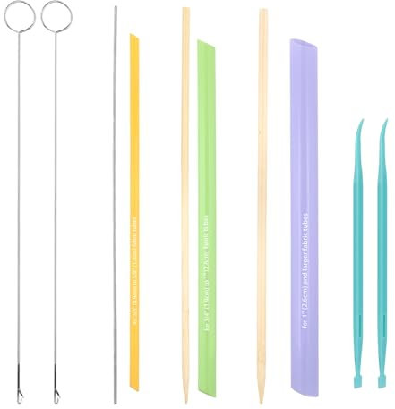 10pcs Quick Turn Fabric Sewing Tools Set, Loop & Tube Turner & Threader for Sewing Threading Crafting & DIY Projects Multifunctional Fabric Turning Tools for Fast & Easy Use