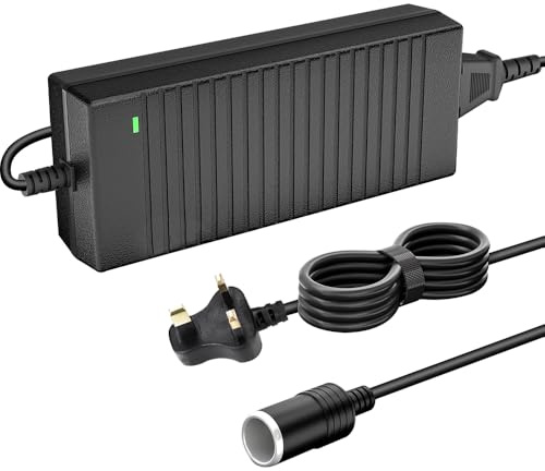 DC AC Adapter 100-240v 50 60hz, Mains to 12V Adapter, 100V-240v to 12v Converter AC to DC Converter, Car AdapteR to Wall Outlet for Vacuum Cleaner, Refrigerator, Tire Inflator, and Other Devices