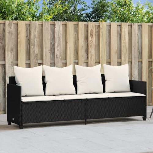 XINCXIN Sonnenliege, korbsessel Outdoor Patio Chairs gartenstuhl hochlehner relaxliege Wohnzimmer Geeignet für Garden Home Camping Outdoors Terrace mit Kissen Schwarz Poly Rattan