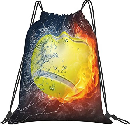 Wasserdicht Turnbeutel Mit Kordelzug 36X42Cm Feuer-EIS-Tennis Beutel Zum Bemalen Personalisiert Gym Bag Für Schule, Mädchen, Jungen