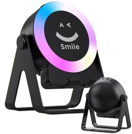 Altoparlante portatile | Altoparlante compatto con supporto e luce, base antiscivolo, elettronica a lunga durata della batteria, gadget tecnologici per viaggi, piscina, bagno