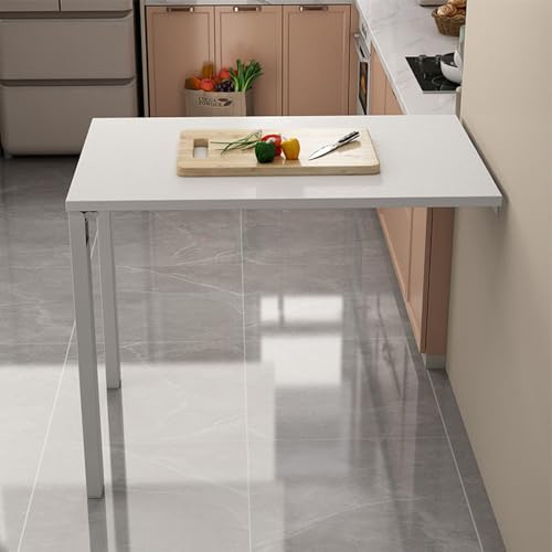 Pounjsd wandklapptisch küche Weiß, Wandmontierter Klapptisch Platzsparender, wandtisch klappbar, klapptisch wandmontage, klapptisch küche Wand for Die Wand im Küche, Esszimmer 75×80×75cm
