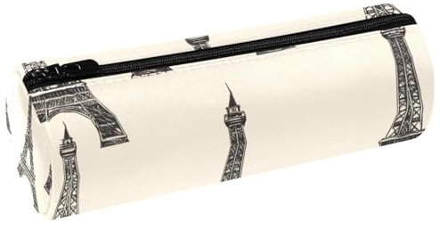 VAPOKF Trousse à crayons en cuir avec motif Tour Eiffel de Paris - Pour ranger des stylos, des pièces de monnaie, des cosmétiques, des cosmétiques, des articles de papeterie, l'école, le bureau