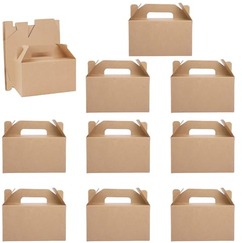 WEIWUXIAN 10 Stück 19x11x10cm Kraftpapier Faltschachtel, Verpackung Karton Box, Geschenkschachtel Papier, Geschenkboxen, Verpackungsboxen, Geeignet für Kuchen, Kekse, Pizza, Brathähnchen