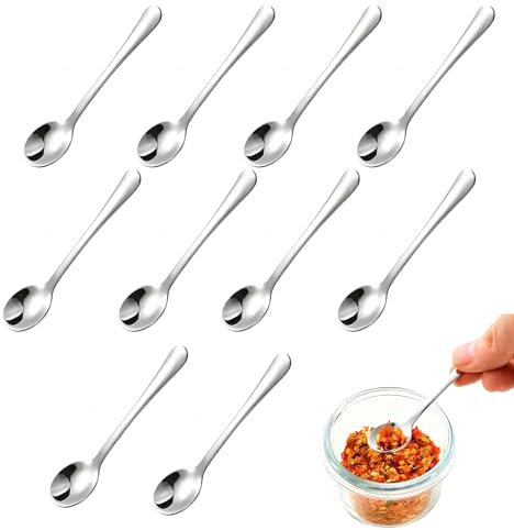 Teelöffel Espressolöffel Edelstahl Set 10 Stück kleine Löffel – ideal als Kaffeelöffel, Dessertlöffel und Mini Löffel für Espresso, Bar, Küche und Restaurant; robust, spiegelpoliert, spülmaschinenfest